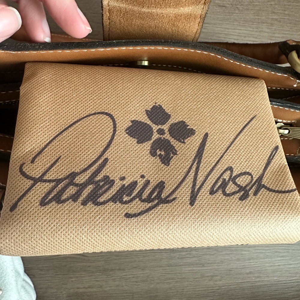 Patricia Nash Classic Tan Leather Tote Bag with Tassel Accent - Picture 9 of 10